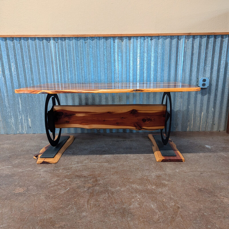 Juniper Coffee Table With Texas Star Base<br><br><b>$1599 - Add To Cart For Shipping Quote</b> - Image 4