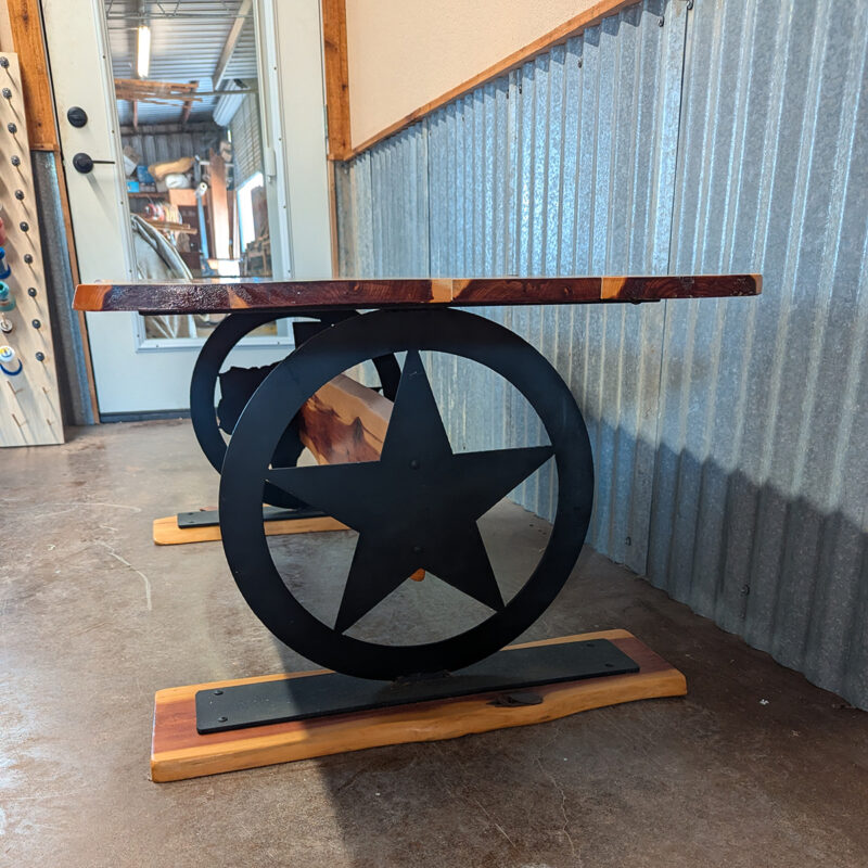 Juniper Coffee Table With Texas Star Base<br><br><b>$1599 - Add To Cart For Shipping Quote</b> - Image 3