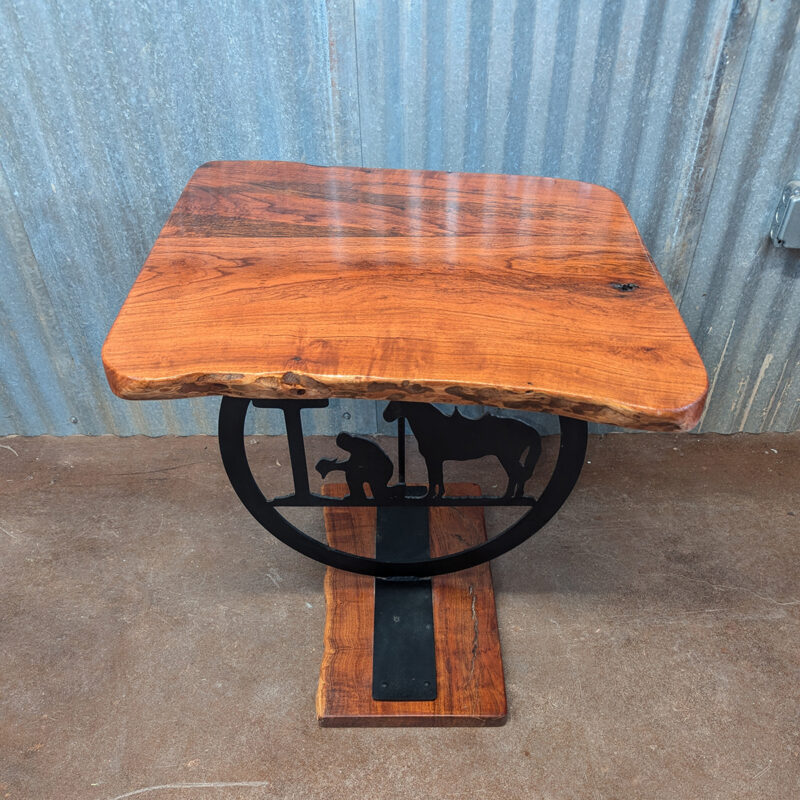 Live Edge Mesquite Praying Cowboy & Horse Table<br><br><b>$999 - Add To Cart For Shipping Quote</b> - Image 3