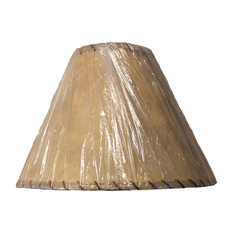 Faux Rawhide With Leather Lacing Lamp Shade