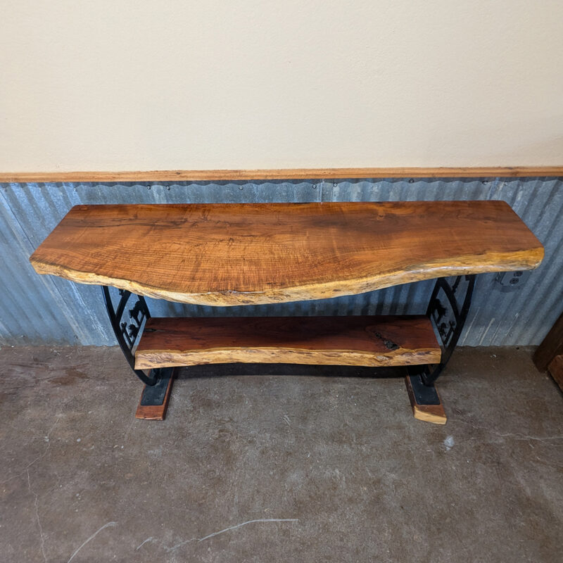 Live Edge Mesquite Praying Cowboy & Horse Console Table<br><br><b>$2249 – Add To Cart For Shipping Quote</b> - Image 2