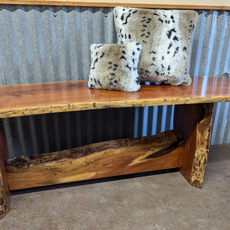 Live Edge Mesquite Bench<br><br><b>$1399 – Add To Cart For Shipping Quote</b> - Image 2