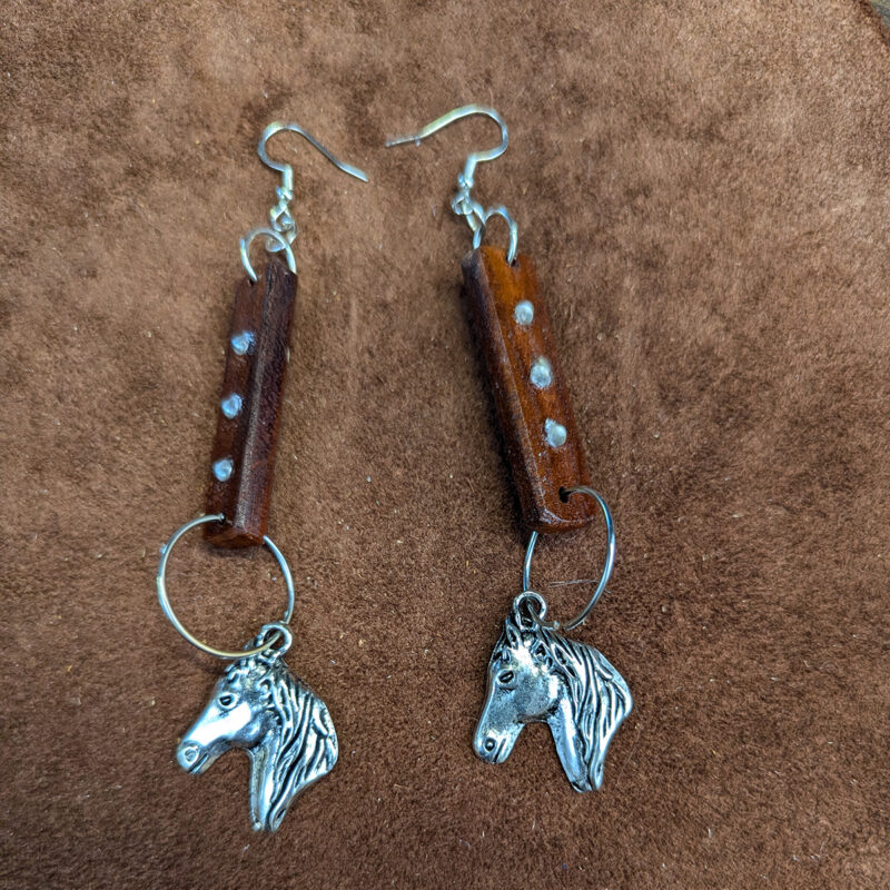 Mesquite Rhinestone & Horse Dangle Earrings
