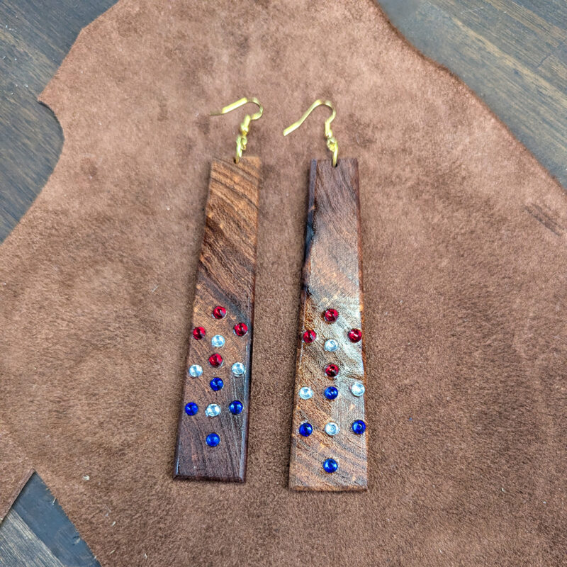 Mesquite With Red White & Blue Rhinestone Earrings
