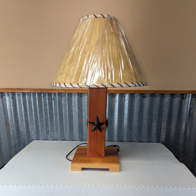 Natural Pine Lamp With Star Concho