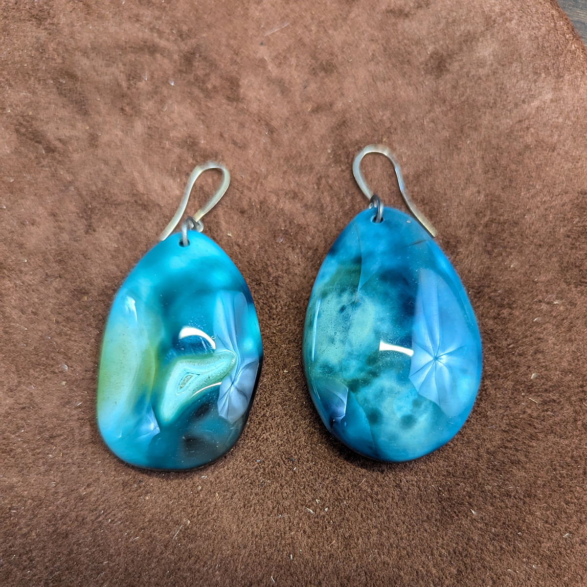 Shades Of Blue Stone Earrings