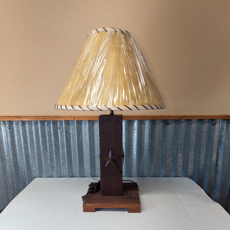 Western Cedar Lamp With Star Concho